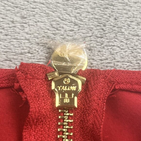 Cynthia Rowley Women XS Red Hots Holiday Glam Dress 7227353 Gold Talon Zipper - Picture 8 of 11